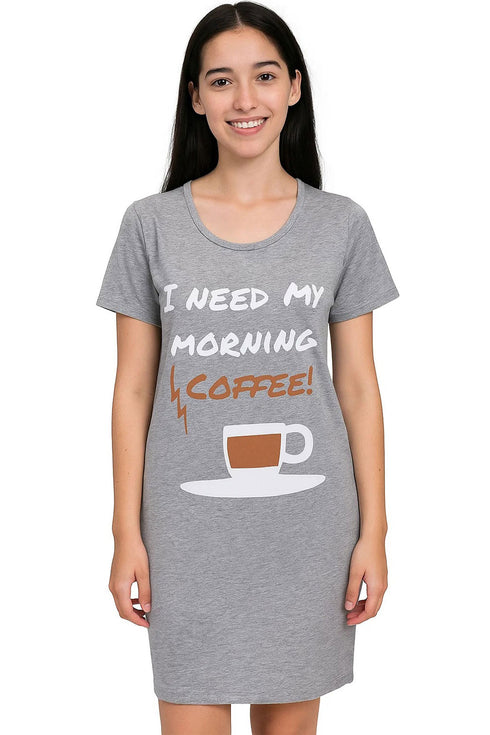 Women Short Sleeve Cotton Nighty